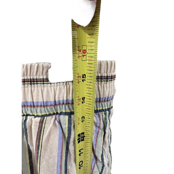 🌸3/$15🌸Cream Multi-Colored Striped Cotton Shorts sz Large - Picture 4 of 6